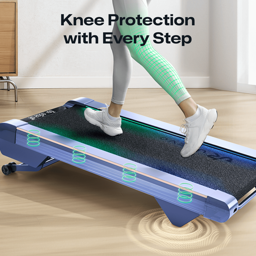 The UREVO CyberPad for Home Treadmill provides knee protection with every step, featuring cushioned support.