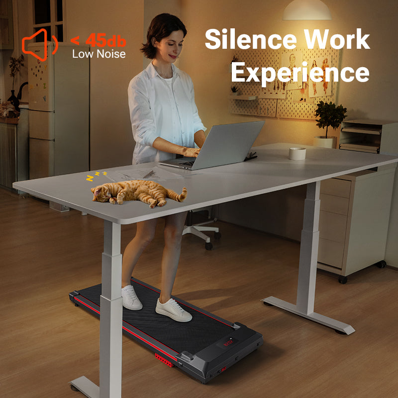 UREVO Spacewalk E1 Treadmill offers a silent work experience with low noise under 45dB.