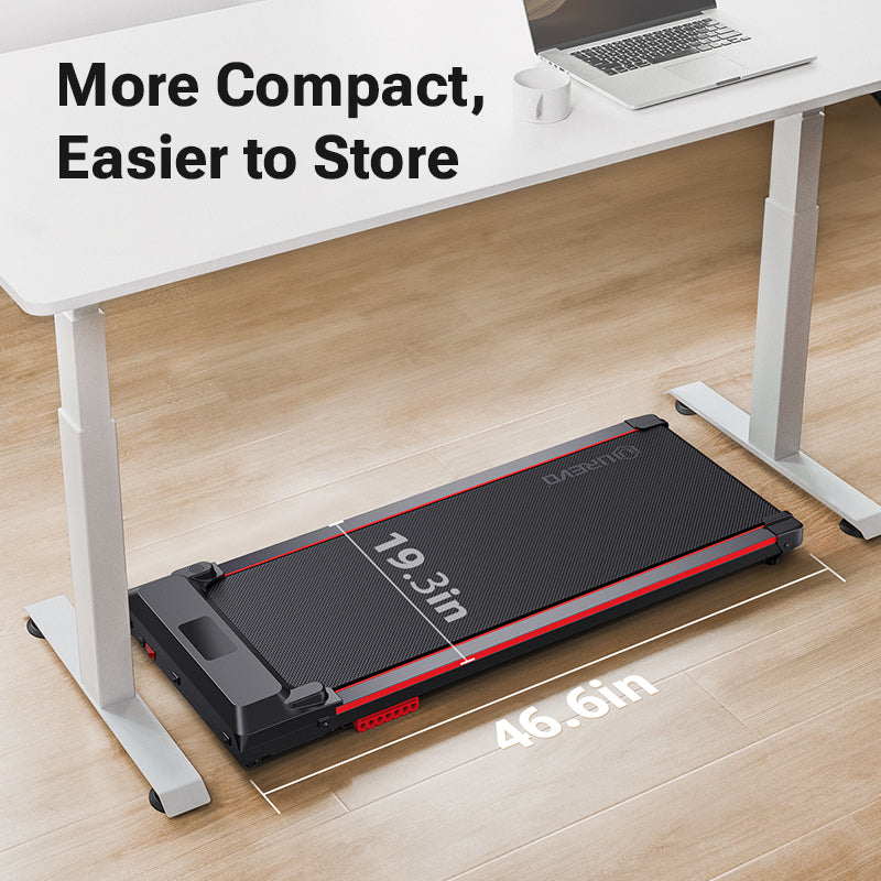 UREVO Spacewalk E1 Treadmill, more compact at 46.6 inches wide and 79.3 inches long, easier to store.