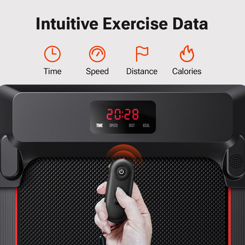 UREVO Spacewalk E1 Treadmill with intuitive exercise data display: time, speed, distance, and calories.