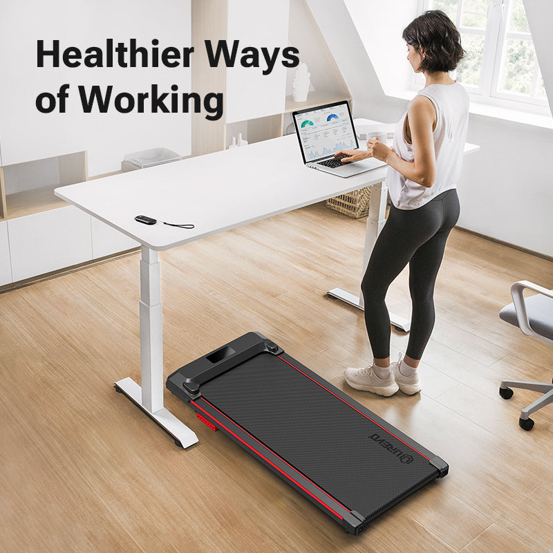 UREVO Spacewalk E1 Treadmill promotes healthier ways of working with active standing desk integration.